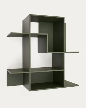 Модульный стеллаж Ina из лакированного МДФ зелёного цвета 80X25X80 CM