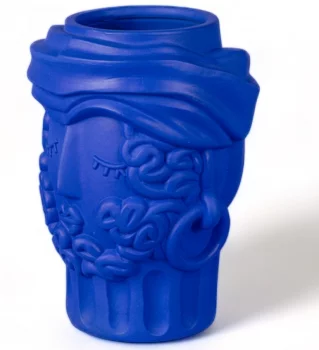 Синяя глиняная ваза Man Blue Magna Graecia 24X22X32 CM