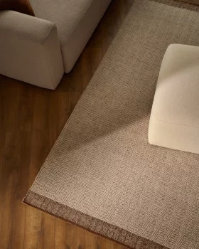 Бежевый шерстяной жаккардовый ковёр Nifelia 200X300 CM