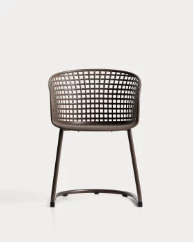 Уличный стул Tenaro коричневый пластиковый на стальной основе 54X56X78.5 CM
