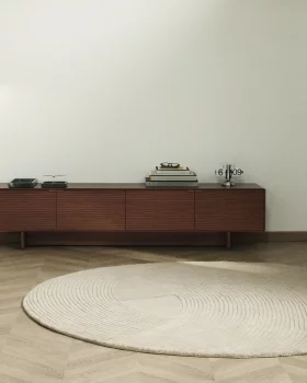 Бежевый шерстяной ковер Domm 200 CM