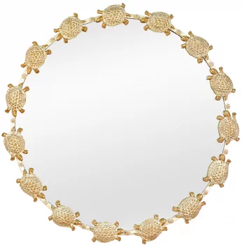 Зеркало в стальной раме Turtle Gold Ø85 CM