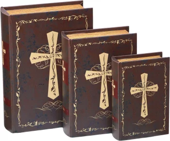Комплект из трёх шкатулок в виде книг Arthur 21X8X29 / 19X7X27 / 14X5X20 CM