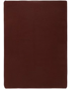 Плед из хлопка жемчужной вязки Essential 130X180 CM коричневого цвета