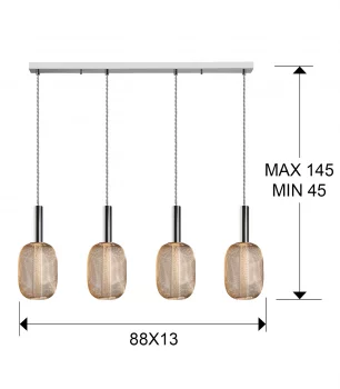 Подвесной светильник Micron 4L 88X13X30 CM