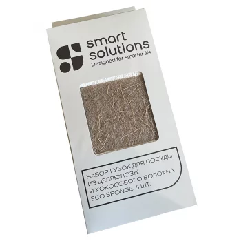 Набор губок для посуды из целлюлозы и кокосового волокна eco sponge, 6 шт.