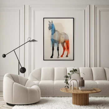 Постер на холсте Horses in a color scheme 75X105 CM