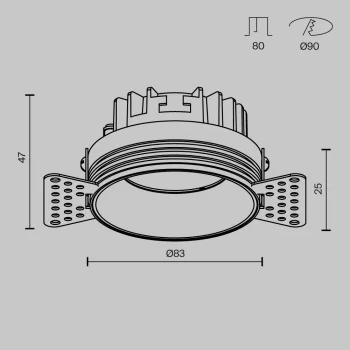 Встраиваемый светильник Окно 8W 8X8X4.7 CM