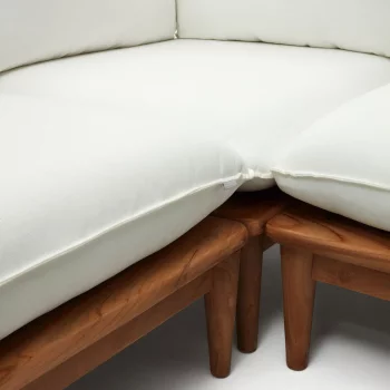 Комплект из модульного дивана и столика из тика Portitxol 270X270X85 / 80X80X35 CM