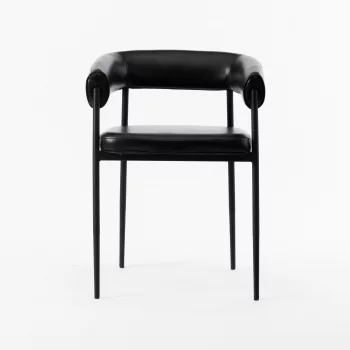 Стул Манчестер черная экокожа ножки металл черный 57X57X75 CM