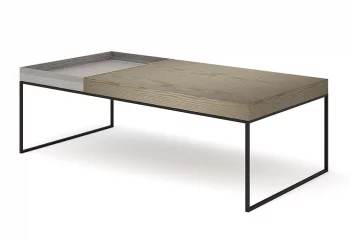 Журнальный стол Кейс бежевый со съемной серой столешницей 110X40X55 CM