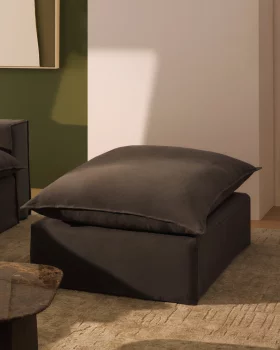 Модульный угловой диван на 4 места из льна с чехлом на молнии Anarela 287X307 CM