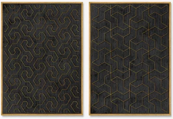Диптих на холсте The Line ornament 75X105 / 75X105 CM