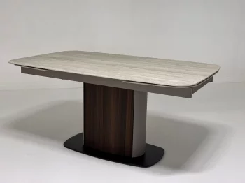 Раскладной обеденный стол DAGFINN IVORY TRAVERTINE SOLID CERAMIC 160X100X76 CM