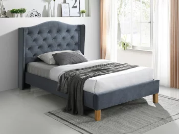 Кровать Signal ASPEN VELVET BLUVEL 14 (серый/дуб) 120/200