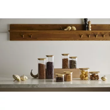 Банка для хранения квадратная glass bamboo, 600 мл