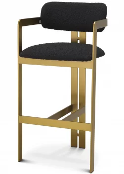 Барный стул Donato 53X45X107 CM с чёрной обивкой