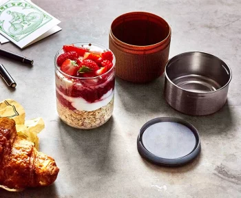Ланч-бокс Glass lunch bowl 450 ml светло-коричневый