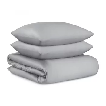 Комплект постельного белья из премиального сатина светло-серого цвета из коллекции essential, 150х200 см