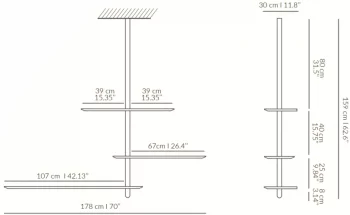Подвесная полка Unica 159X30X178 CM