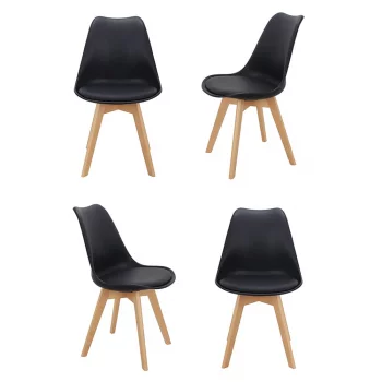 Комплект из 4 стульев Eames Bon чёрный 196X54X84 CM
