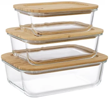 Набор из трёх контейнеров для хранения Eco Store 22X16X6 / 20X15X6 / 17X13X5 CM