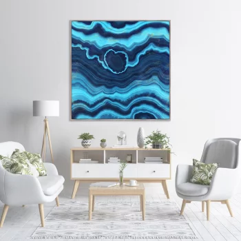 Репродукция на холсте Blue Gold Agate 105X105 CM