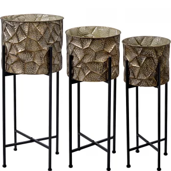 Набор из трёх кашпо на подставках Adjoa 35X35X80 / 29X29X71 / 24X24X64 CM