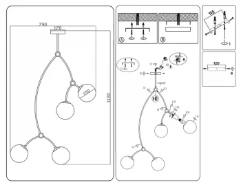Люстра Traditional 79X15X112 CM
