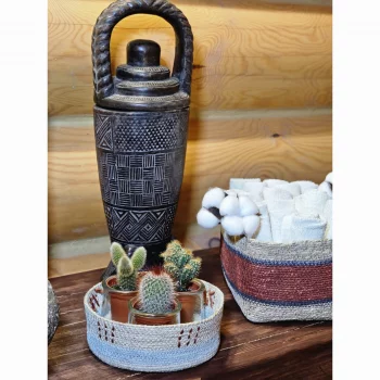 Корзина плетеная круглая Blue line 18X6 CM