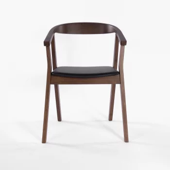 Стул Джон черная матовая экокожа орех 55X47.5X77 CM