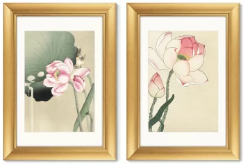 Диптих Songbird and Lotus 51X71 / 51X71 CM