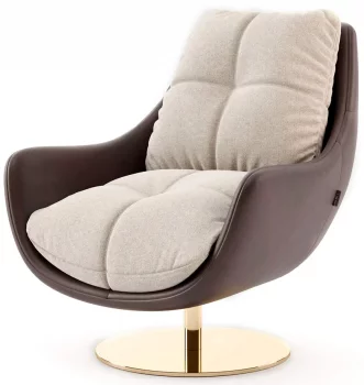 Кресло поворотное с оттоманкой Sophia 79X84X88 / 40X40X45 CM