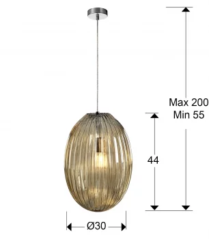 Подвесной светильник Ovila янтарный 1L 30 CM