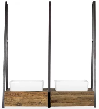 Двойной умывальник в индустриальном стиле Luisa 130X45X152 CM