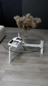 Журнальный стол Вуд Белый 90X35X90 CM