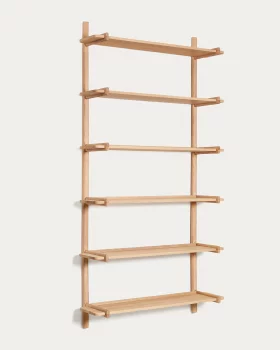Модульная полка Sitra из 6 полок из массива дуба в натуральной отделке 110X23X202 CM