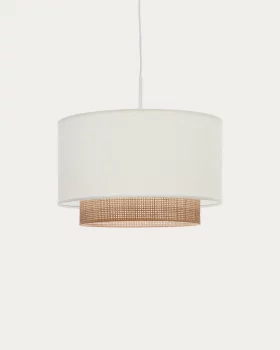 Потолочный абажур из бамбука Erna бело-натуральный 40 CM