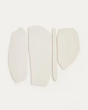 Набор из 4 настенных панелей Siluna из белого папье-маше 95X68X2.5 CM