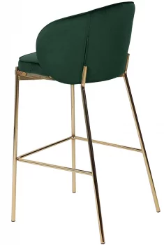 Стул барный Coral 50X49X105 CM тёмно-зелёный велюр