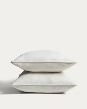 Наволочки, набор из 2 шт., из хлопкового сатина с эффектом washed white Sirale 65X65 CM