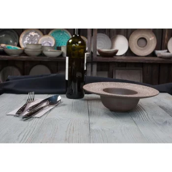 Тарелка глубокая 350 мл d 23 см h6,5 см для пасты/супа Brown Untouched Taiga P.L. Proff Cuisine [1]