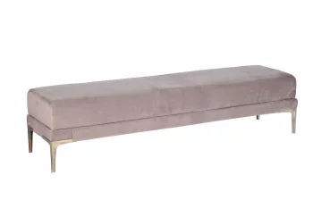 Банкетка Prima 160 на металлических опорах, серо-бежевая, Роман23 40X160X40 CM