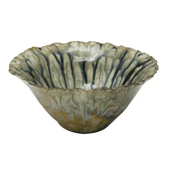 Салатник 925 мл d 19 см h9 см Dark Northern Blue Brown Flower Frutti di Mare P.L. [1]