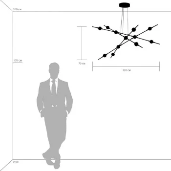 Подвесная люстра Bergamo 120X58X150 CM