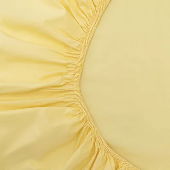 Простыня на резинке из перкаля Essential 160X200X30 CM светло-желтого цвета