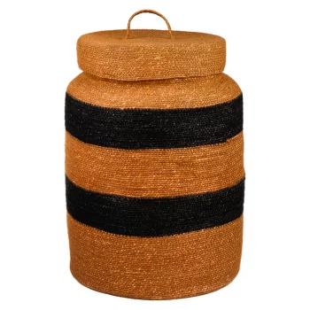 Корзина декоративная с крышкой "Оchre + black"