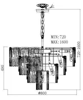 Подвесная люстра d.80см 80X80X49 CM
