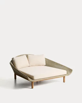 Двойной шезлонг Olbia из синтетического ротанга и массива тика FSC 100% 165X156X76 CM