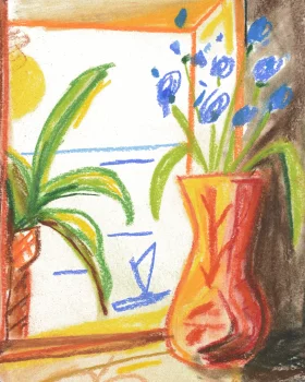 Картина Jarrón de la ventana de la playa 29.7X42X3 CM